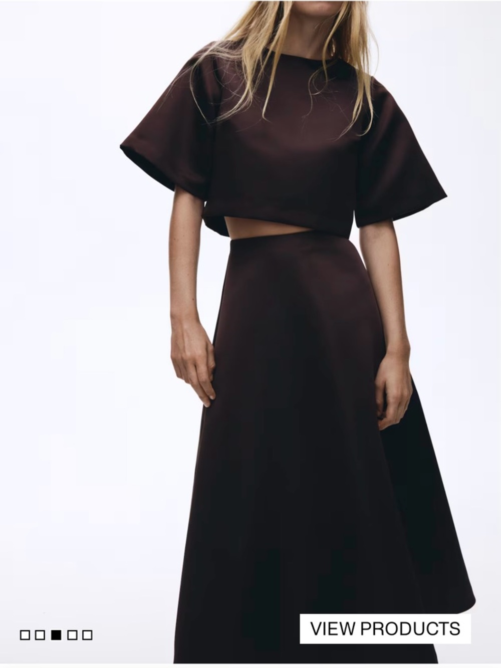 H&M Dark Brown Cropped Boxy Top